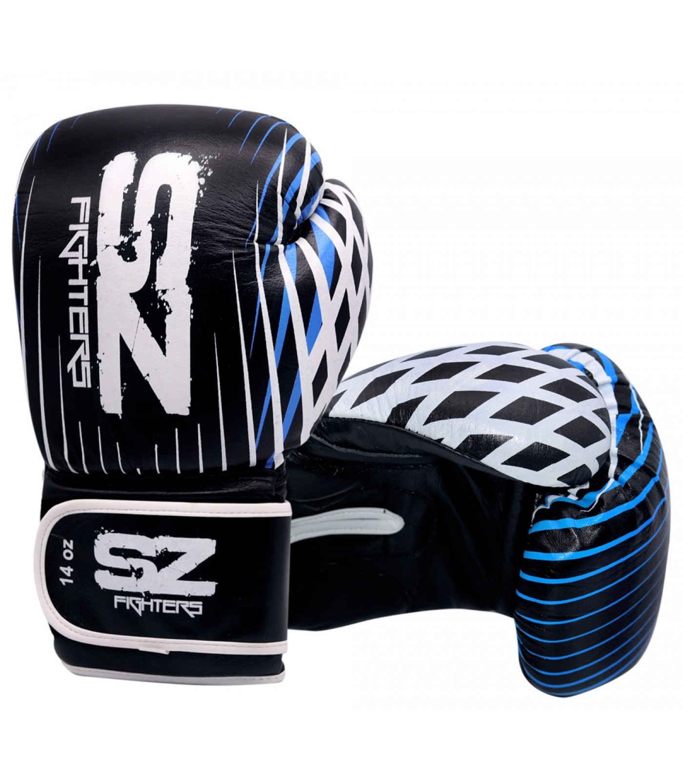 SZ Fighters - Боксови ръкавици Естествена кожа - Plasma - Blue​